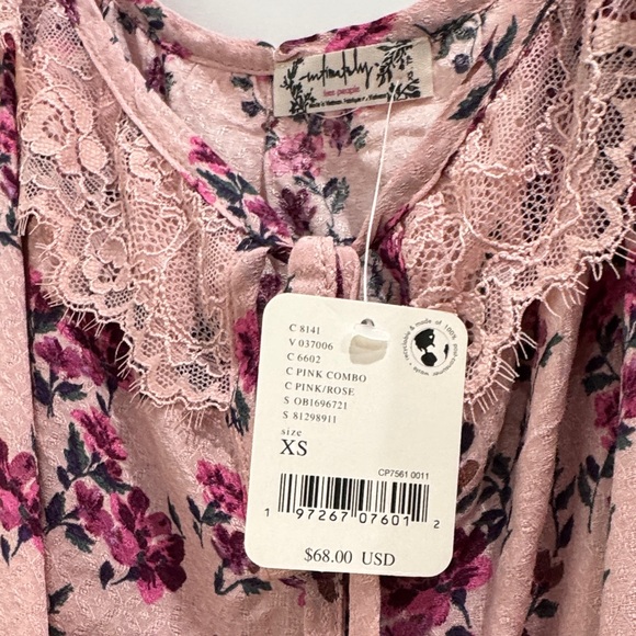 Free People Pink Floral Chemise - Picture 5 of 7